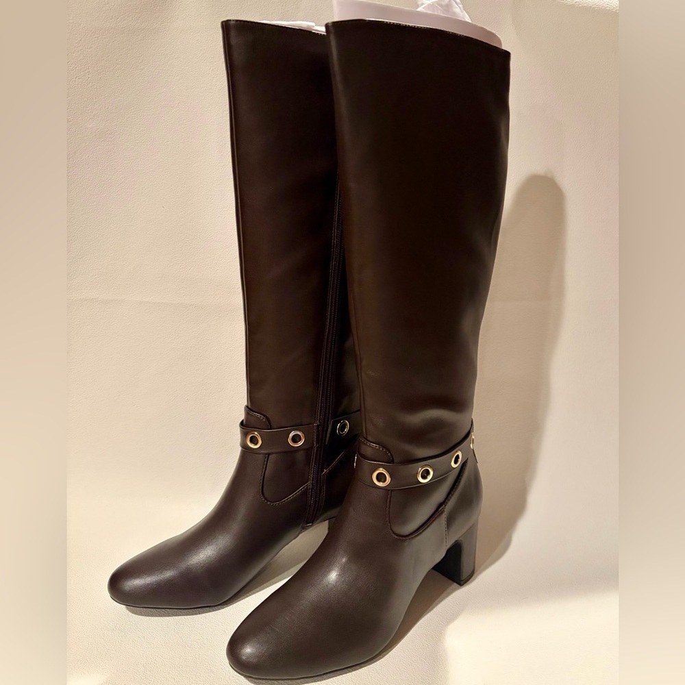 LifeStride Tansy Dark Chocolate Knee High Boots Size 7M New in Box